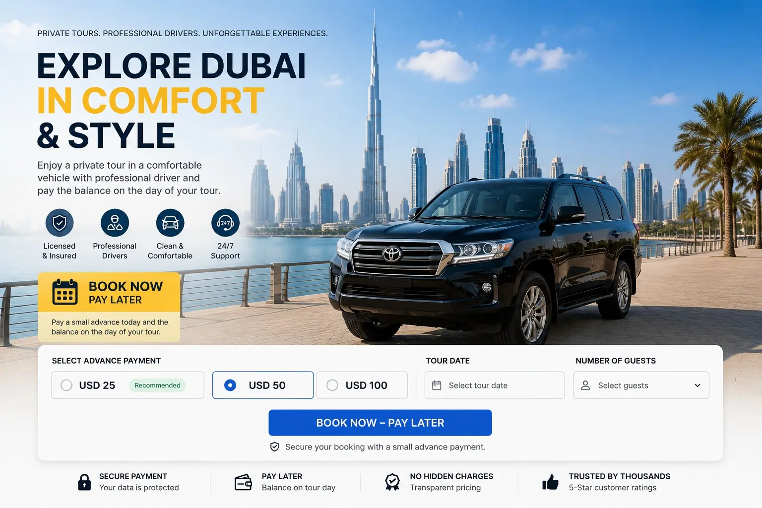 AVON Tourism Dubai team and vehicles