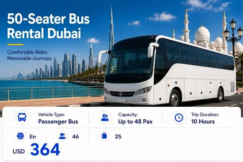 50-Seater Bus Rental Dubai