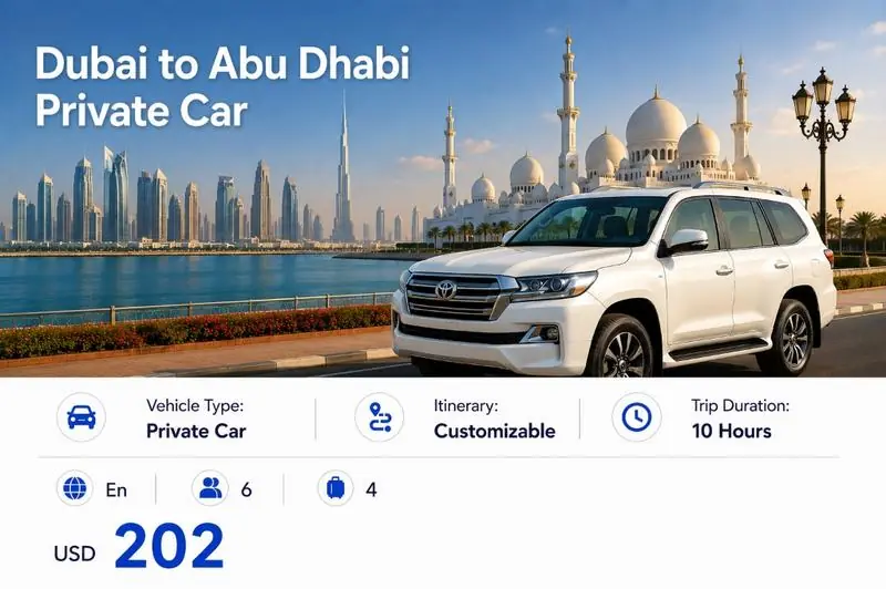 Dubai to Abu Dhabi Private Car
