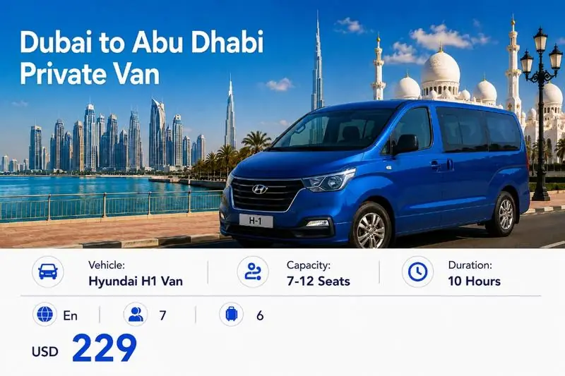 Dubai to Abu Dhabi Private Van